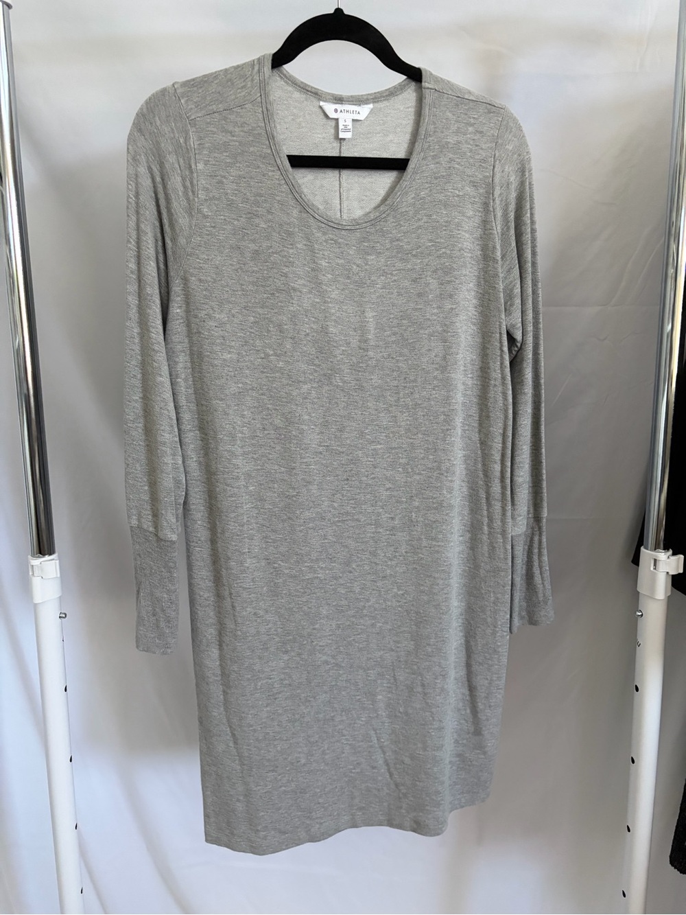 Athleta Light Heather Gray Long Sleeve Shift Dress